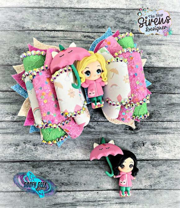 April Showers Blonde Girl Bow