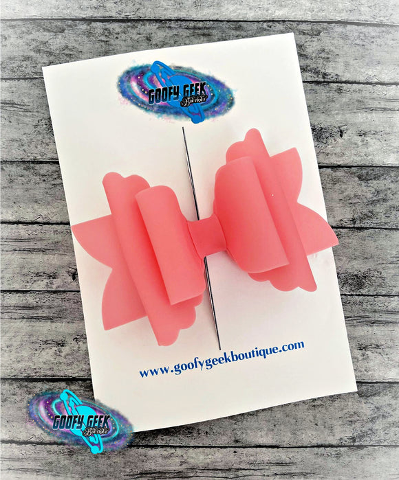 Strawberry Pink 4 inch Pool Bow