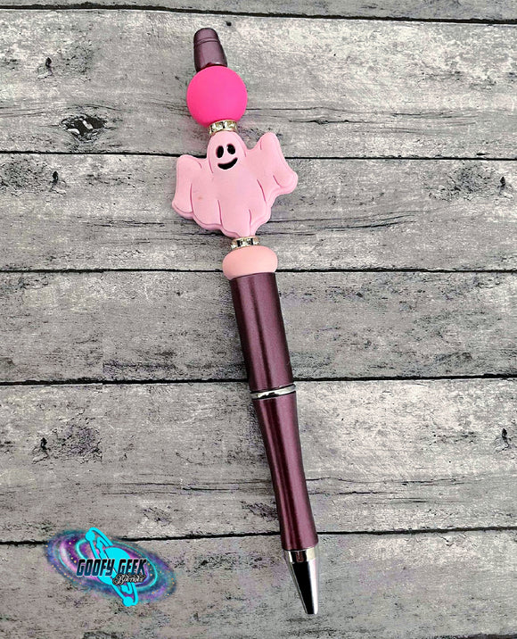 Pink Ghost Beaded Pen